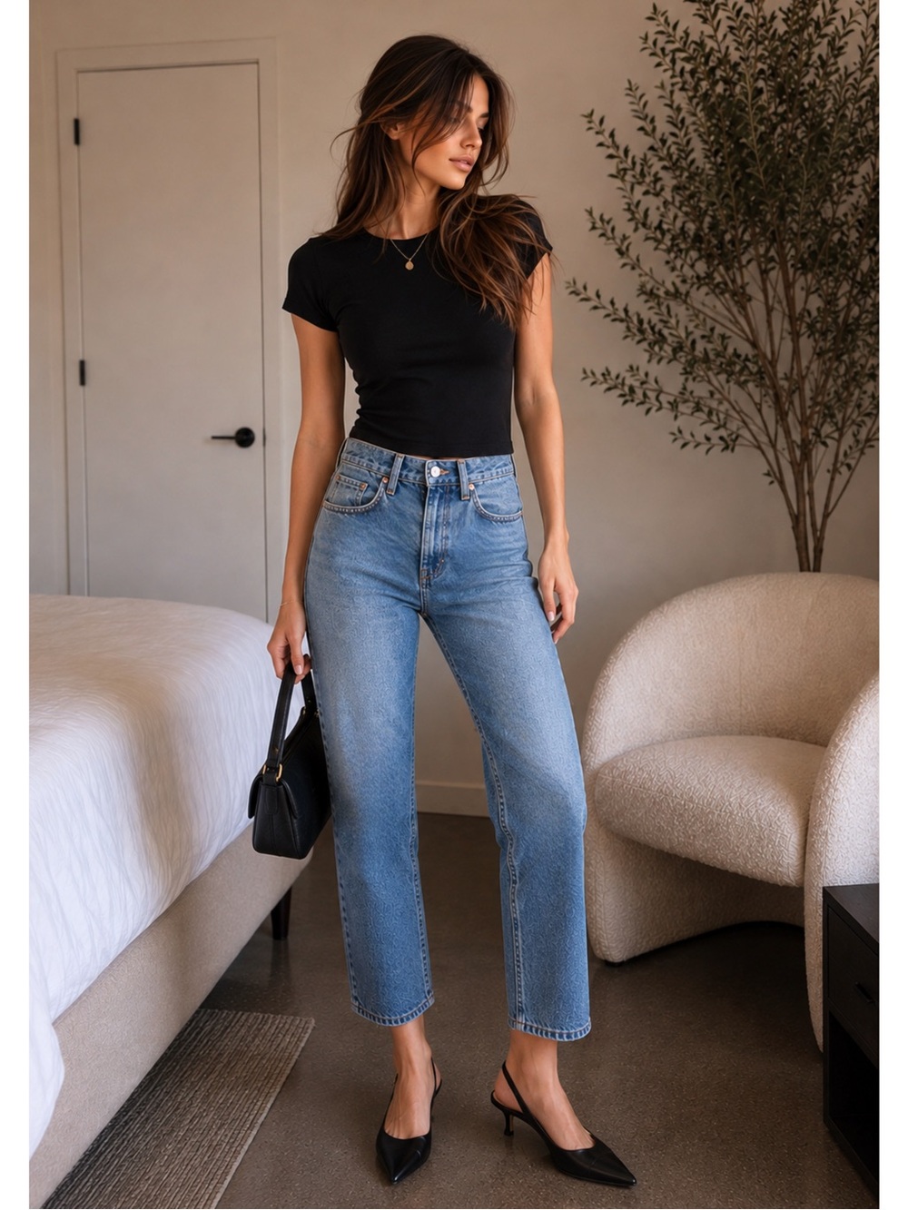 Levi’s Premium Ribcage Straight Ankle Jeans W27 L31 Dance Around $110